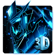 3D Blue Neon Robot Theme APK icon